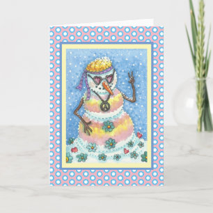 SUPER SNOWMAN PEACE NOËL CARTE DE RECONNAISSANCE V