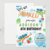 Super Soaker Birthday Invitation Kaart (Voorkant / Achterkant)