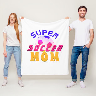 Super Soccer Mam Football Typografie Moeder Fleece Deken