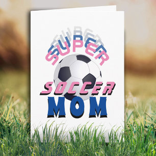 Super Soccer Mam Typografie Sport Moederdag Kaart