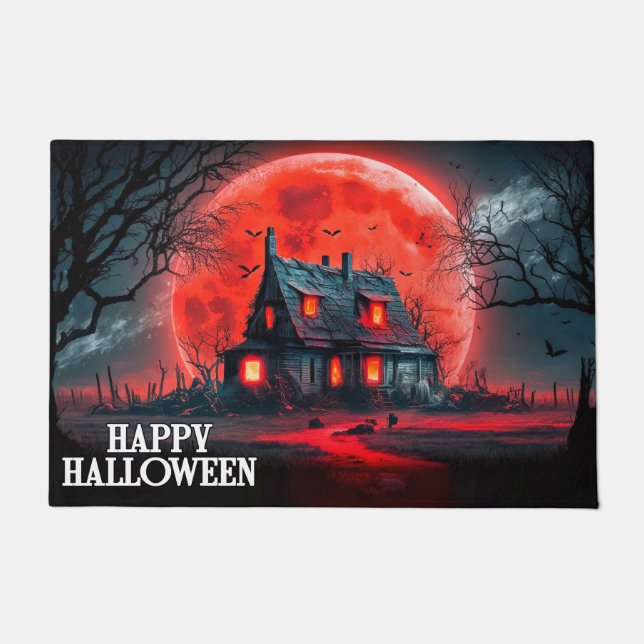 Super Spooky Halloween Haunted House Deurmat (Voorkant)