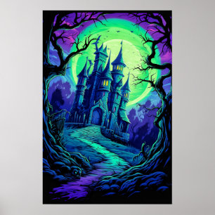 Super Spooky Halloween Haunted House Poster