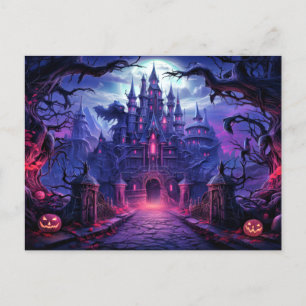Super Spooky Haunted Manor Happy Halloween Briefkaart