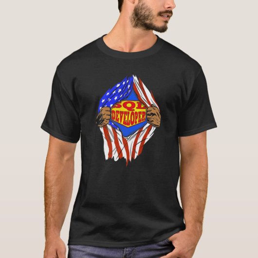 Super SQL Developer Hero Job T-shirt (Voorkant)