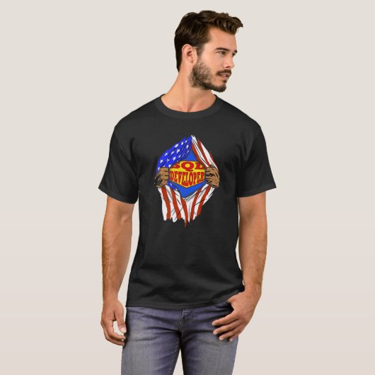 Super SQL Developer Hero Job T-shirt (Voorkant volledig)