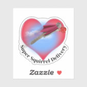 Super Squirrel Delivery Valentine's Day Sticker (Vel)