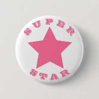 SUPER STAR | Big Hot Pink Star-Button