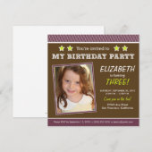 Super Star ! Invitation de la fête d'anniversaire (Devant / Derrière)