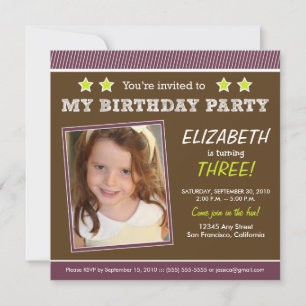 Super Star ! Invitation de la fête d'anniversaire