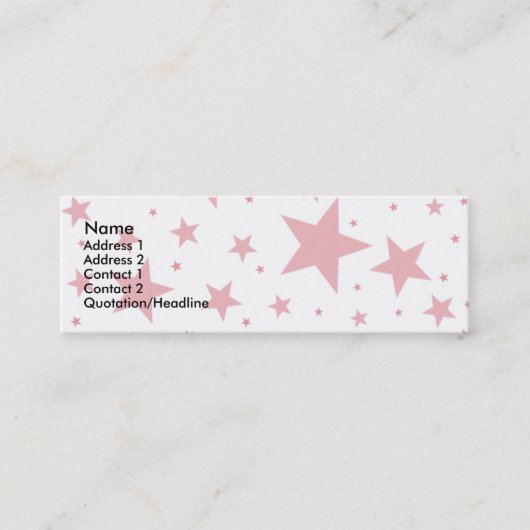 Super Star-profielkaarten Mini Visitekaartje (Voorkant)