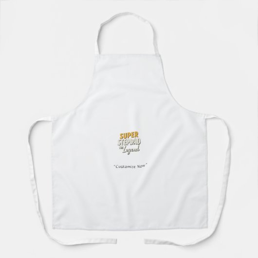 Super Step Dad the Legend Apron – BBQ Gift Schort (Voorkant)