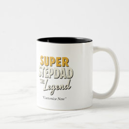 Super Step Dad the Legend Mug – Custom Gift Tweekleurige Koffiemok