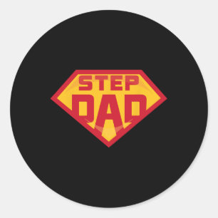 Super Stepdad Funny Hero Step Dad Birthday vaders Ronde Sticker
