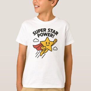 Super Sterk Krachtig Schattig Geel Heldenontwerp T-shirt