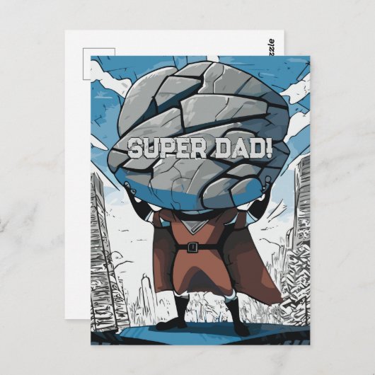 Super Sterke Super Hero Briefkaart (Voorkant / Achterkant)