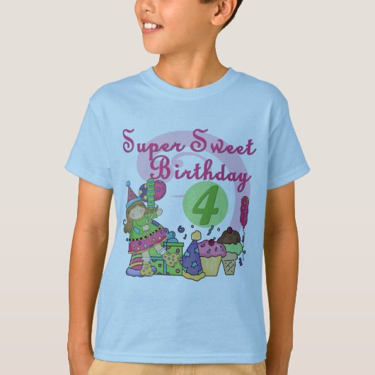 Super Sweet 4e verjaardag T-shirts en geschenken (Voorkant)