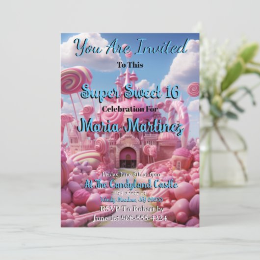 Super Sweet Candyland Sweet 16 Invitations (Debout devant)