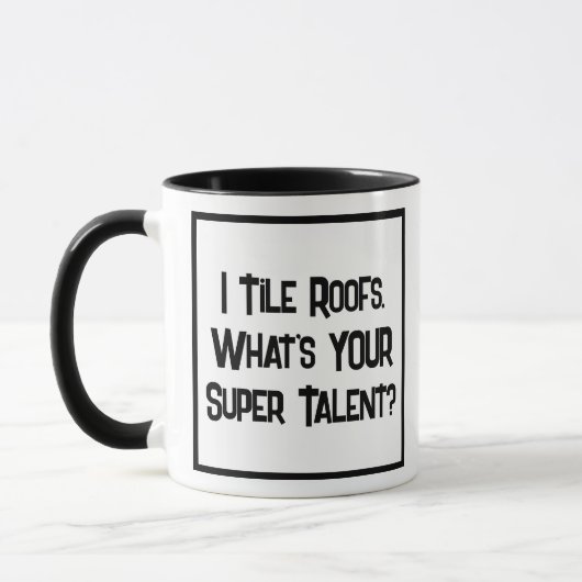 Super Talent sur le toit. Mug à café à deux tons (Gauche)