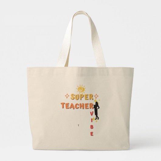 Super Teacher Vibe Grote Tote Bag (Achterkant)