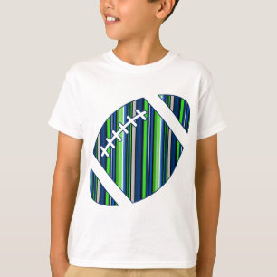 Super Team Gestreept Football in blauw en groen T-shirt
