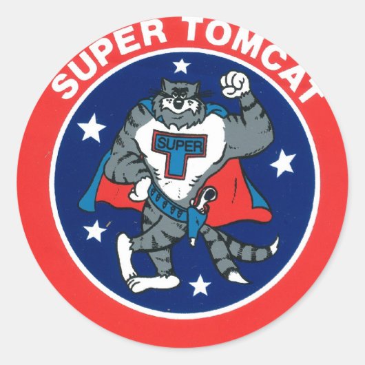 Super Tomcat Ronde Sticker (Voorkant)