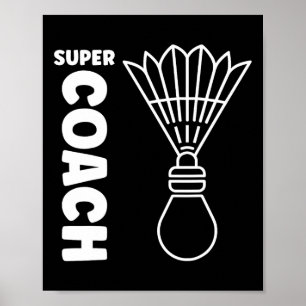 Super Trainer Badminton Sport Eenvoudige Badminton Poster