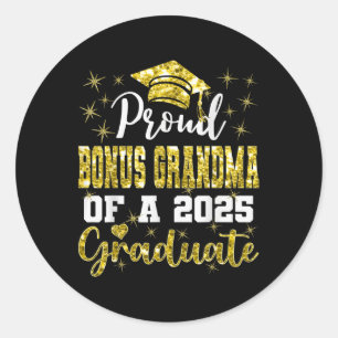 Super Trotse Bonus Oma Van Afgestudeerde Van 2025 Ronde Sticker