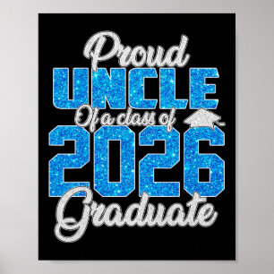 Super trotse oom van een afgestudeerde in 2026 T-s Poster