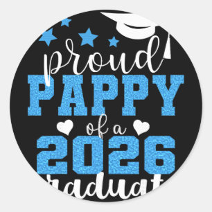 Super trotse pappie van eindexamenstudent 2026 ronde sticker