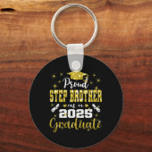 Super trotse Step Brother van 2025 Afstuderen Grad Sleutelhanger (Voorkant)