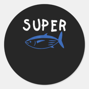 Super Tuna Fish Army Funny Kpop Music Gifts Mannen Ronde Sticker