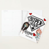 Super-verpleegster superheld DIY-naamtypografie Planner (Display)