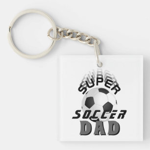 Super Voetbal Vader Voetbal Sport Foto Sleutelhanger