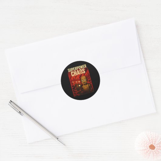 Super Wer Chaos Dystoan Satire War Consequences Gi Ronde Sticker (Envelop)
