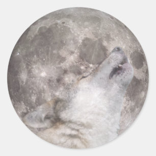 Super Wolf Moon Ronde Sticker
