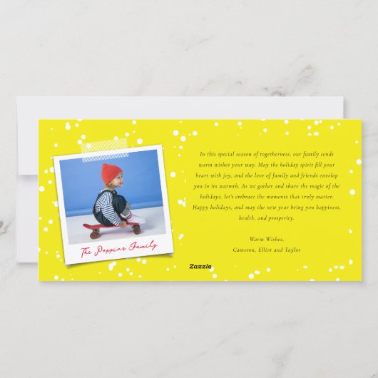 Super Wonder-is-tic Happy-docious nieuwjaarsfoto Feestdagenkaart (Achterkant)