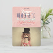 Super Wonderistic Happydocious Joyful Fun Photo Feestdagenkaart (Staand voorkant)