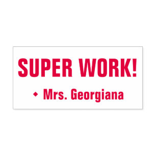 "SUPER WORK!" Rubberstempel voor toewijzing Zelfinktende Stempel