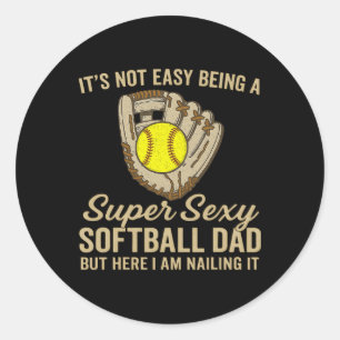 Super Y Softll papa grappige quote Softll liefhebb Ronde Sticker
