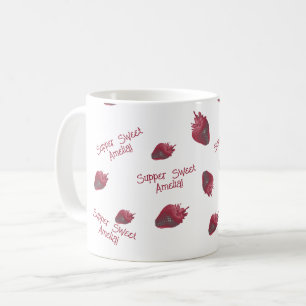 Super zoete aardbei gepersonaliseerd koffiemok