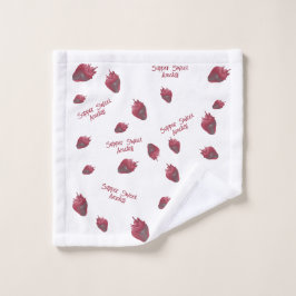 Super zoete aardbei gepersonaliseerd washandje