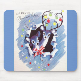 Super Zoete Vintage Blauwe Kerstmis van het Muismat