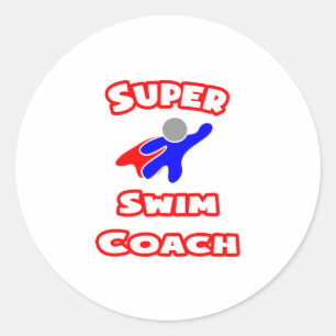 Super zwemcoach ronde sticker