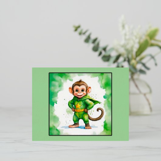 Superaffe, Folie Feestdagen Briefkaart (Staand Voorkant)