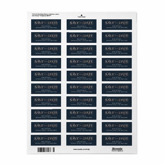 Superb Swirl sparen het etiket van het datumadres (Full Sheet)