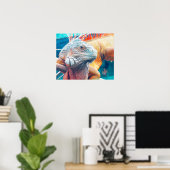 Superbe affiche colorée Iguana (Bureau à domicile)