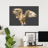 Superbe affiche de hibou d'art géométrique (Bureau à domicile)