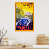 Superbe affiche Vintage voyage de Grèce (Cuisine)