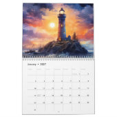 Superbe aquarelle phare 12 mois Calendrier (Jan 2027)