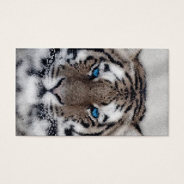 Superbe beau tigre yeux bleus vitrail (Devant)